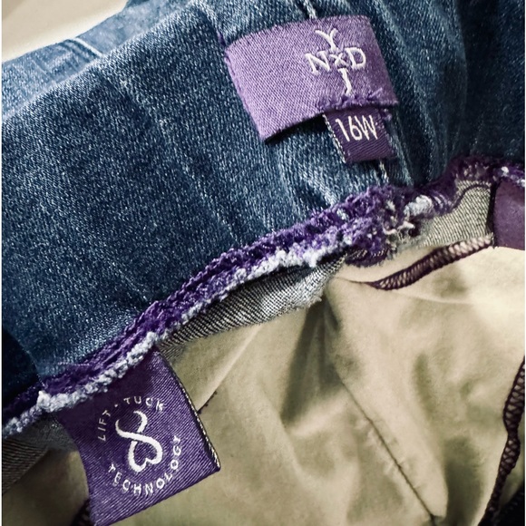 NYDJ Pull-On Jeans Straight Leg Fit Stretch Dark Wash High-Rise Denim SZ 16W - Picture 10 of 15